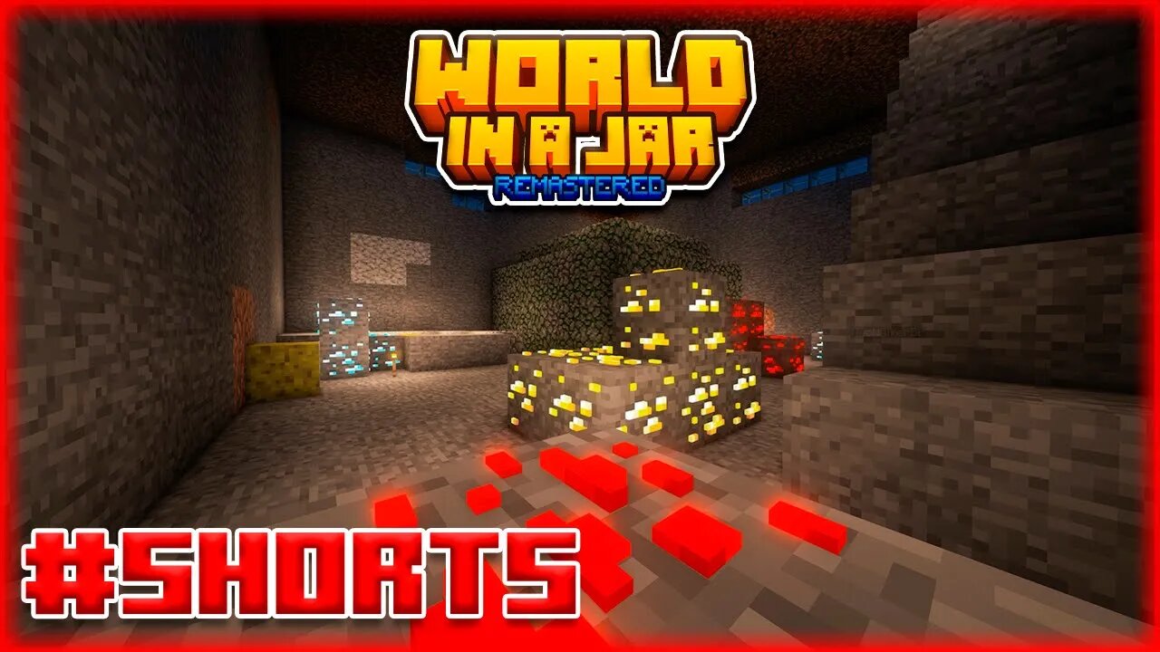 World In a Jar Remasterizado, minerando por completo o jarro principal.