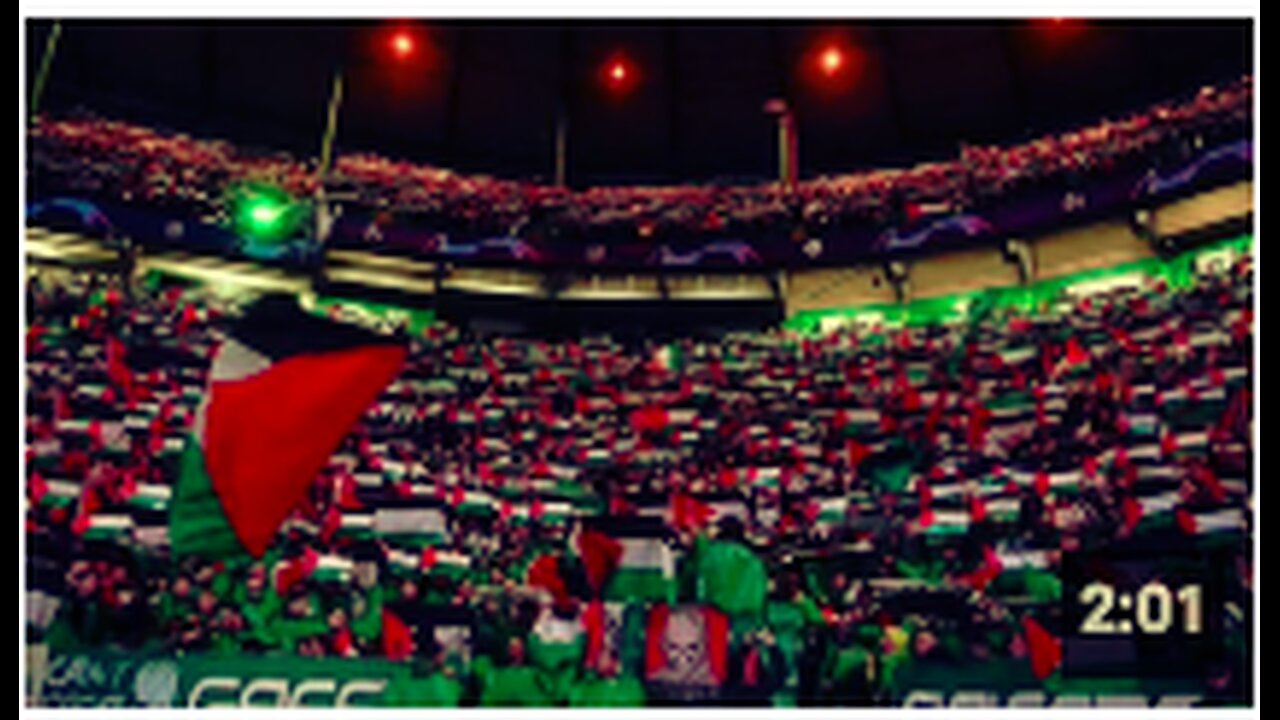 Celtic Fans Singing You’Il Never Walk Alone For Palestine | Celtic vs Atletico Madrid