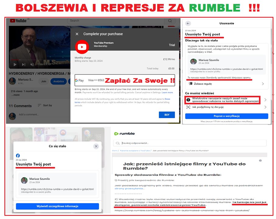 Kiedy padnie czerwona padlina : FB oraz YT - szybko ! When be finish communist FB and YT