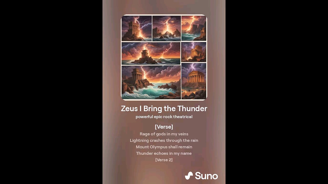 Zeus I bring the thunder