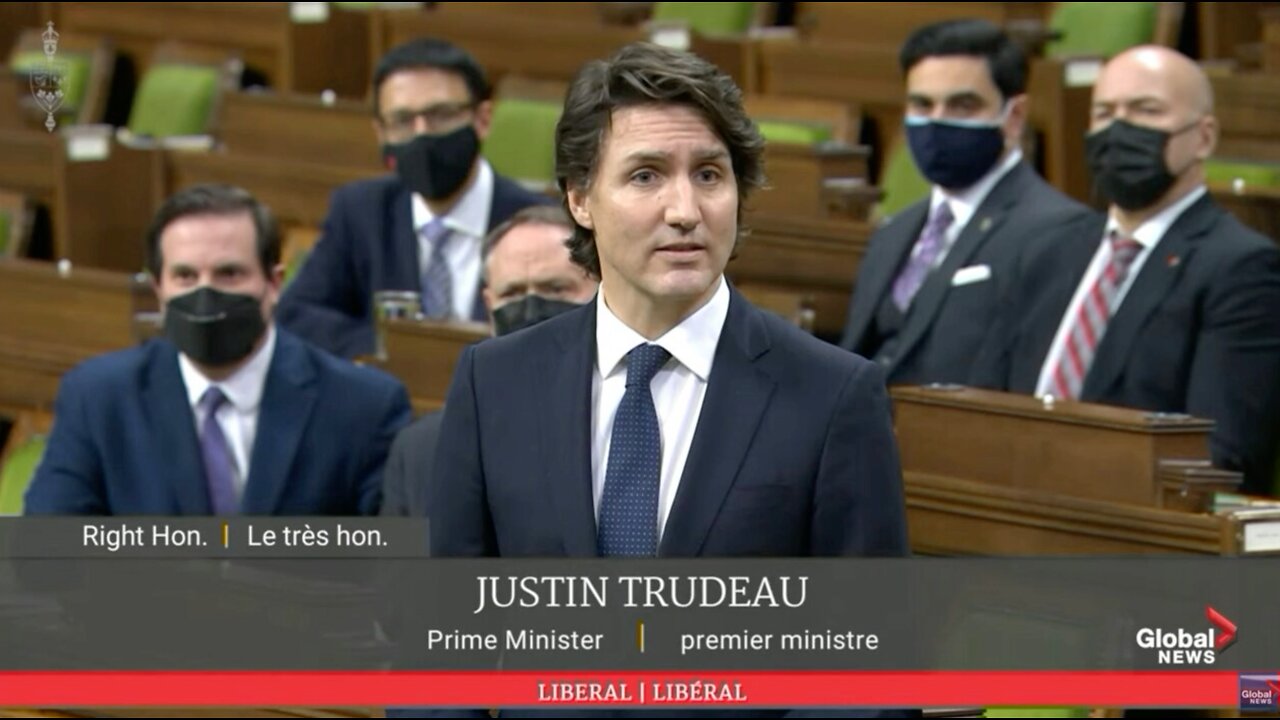 Justin Trudeau Speaking About The Trucker Protests At Today's Emergency Parliament Meeting