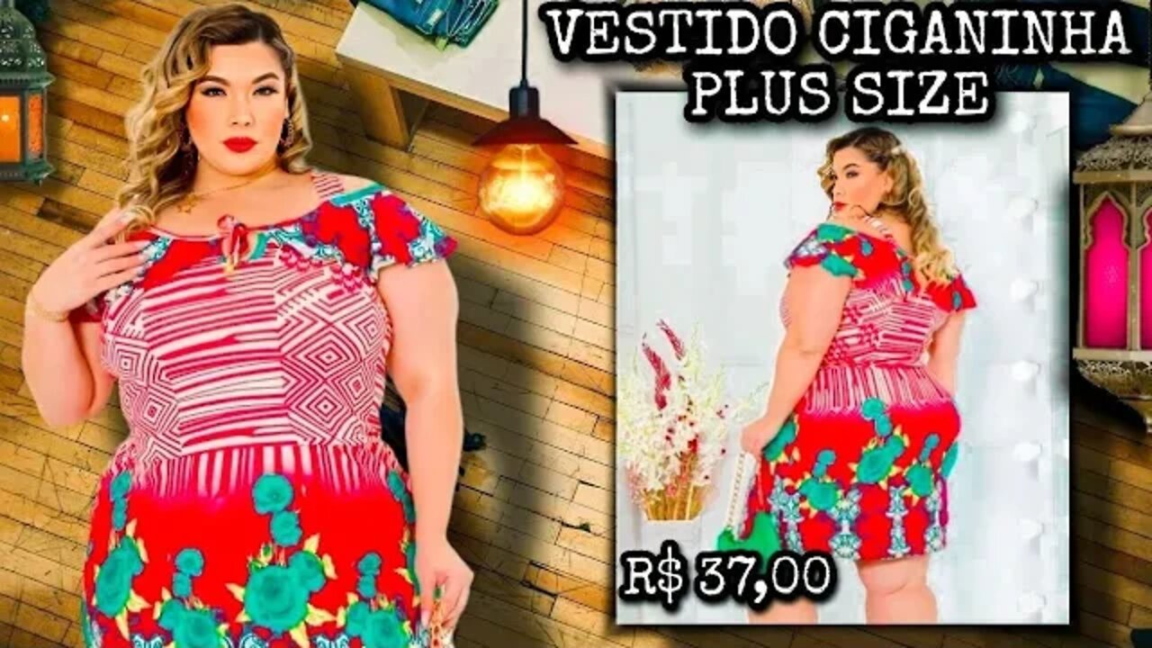 ✔️ VESTIDO CIGANINHA COM ELÁSTICO PLUS SIZE