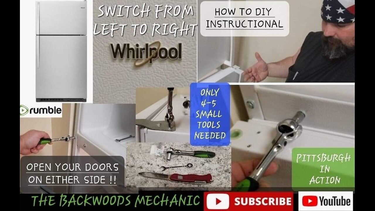 Whirlpool Refridgerator (How to Open on Either Side ) DIY INSTRUCTIONAL