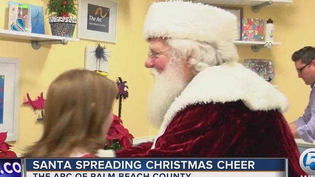 Santa spreading Christmas cheer