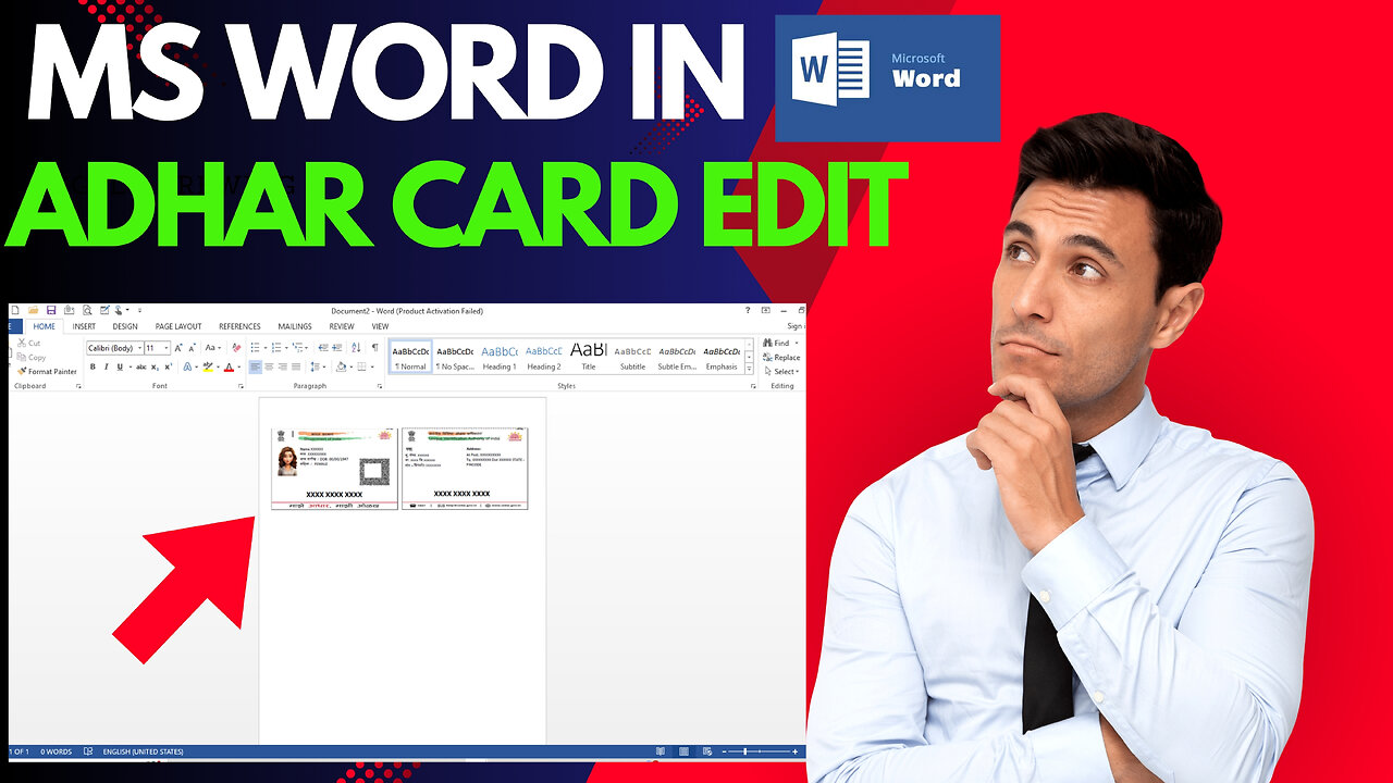 ms word me aadhar card kaise edit kare|aadhar card print kaise Karen aadhar card print kaise Karen