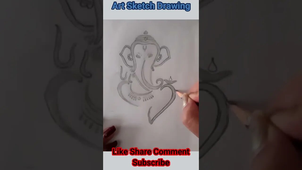 Ganeshji Easy Pencil Drawing Tutorial Step by Step Shorts 6 #drawingshorts #ganpatidrawing