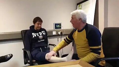 The feeling has returned to Geraldine's leg after 5 years.