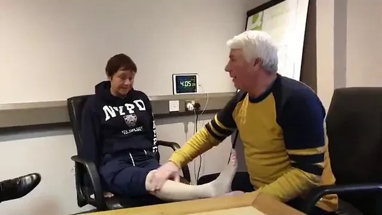 The feeling has returned to Geraldine's leg after 5 years.