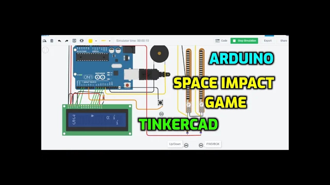 Space Impact Game on Arduino With Tinkercad