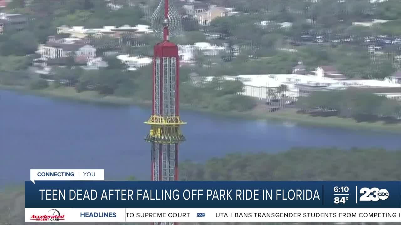 Teen dead after falling off park ride in Florida