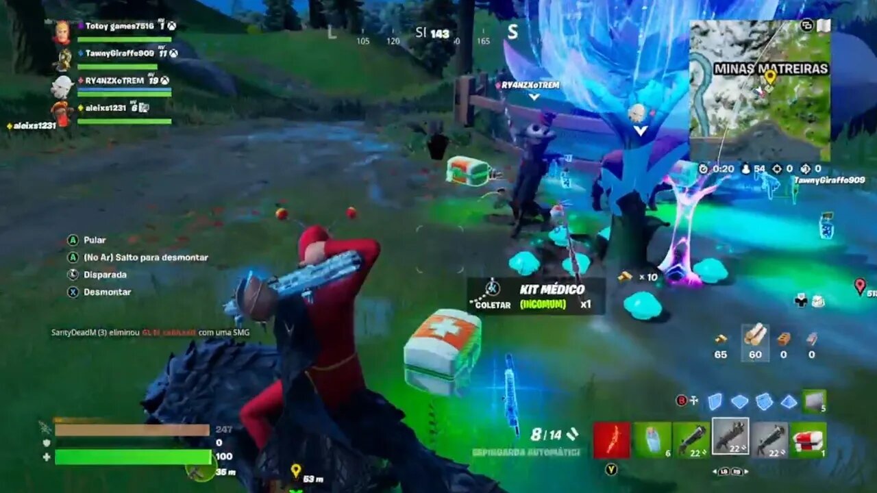 FORTNITE! TEMPORADA 3! MONTARIA NAS CRIATURAS SELVAGENS! PEDROSK GAMER! TAWNY GRF! @NEWxXx Games
