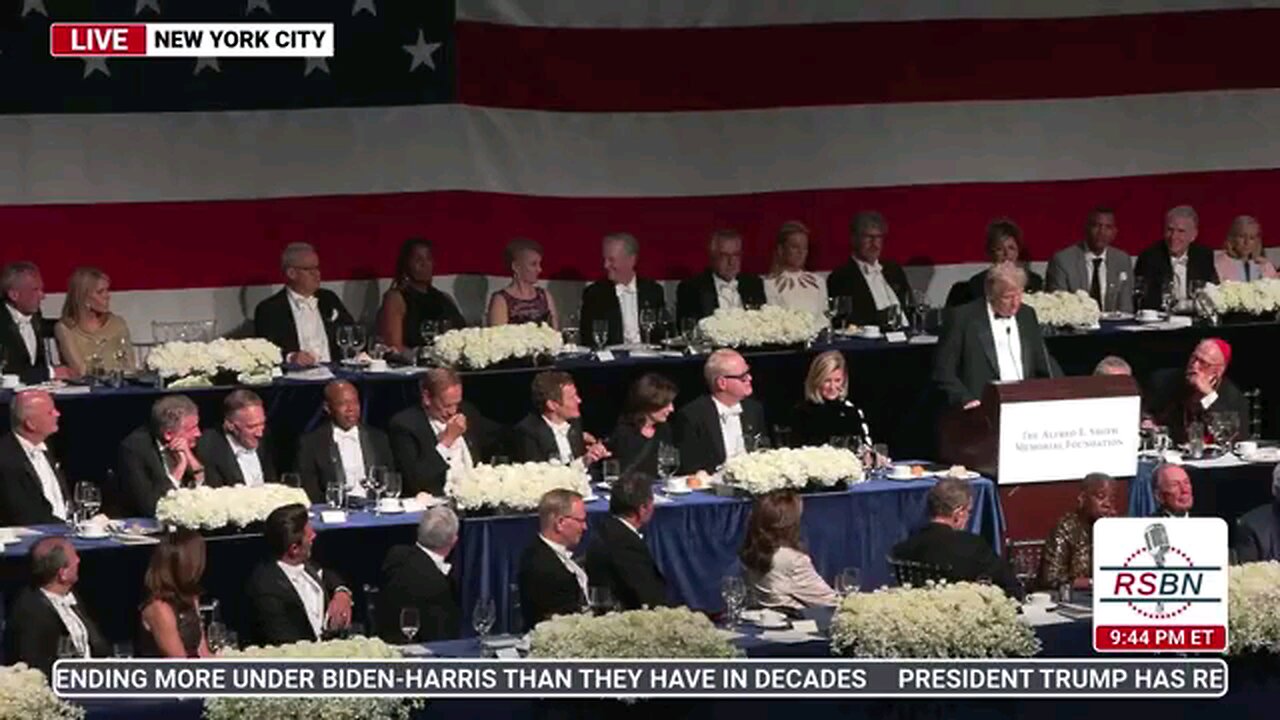 President Trump Addresses the Alfred E. Smith Memorial Foundation Dinner in NYC - 10/17/24 Hilarious