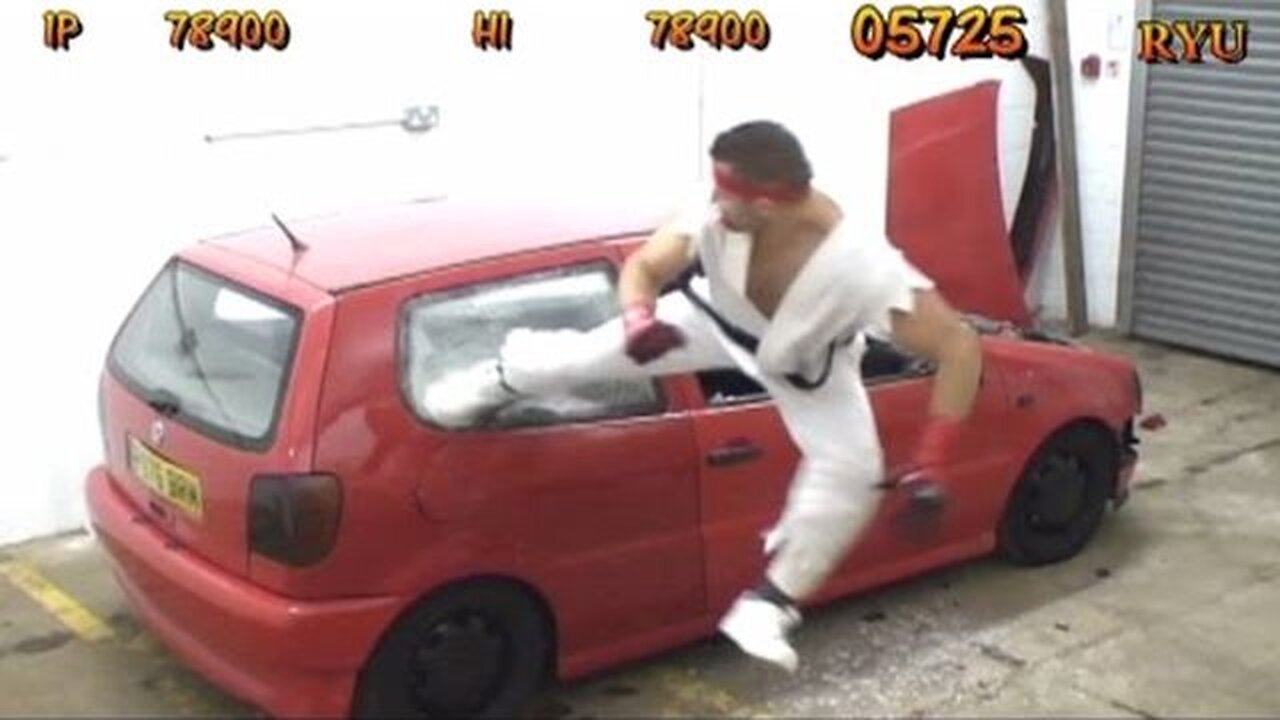 Street Fighter Car Bonus Stage (real life)