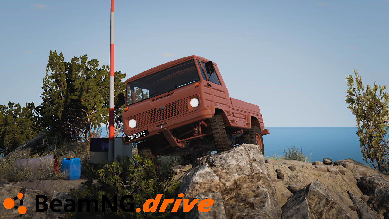 BeamNG.drive | Cruising dirt roads on small island with Autobello Stambecco 505-C