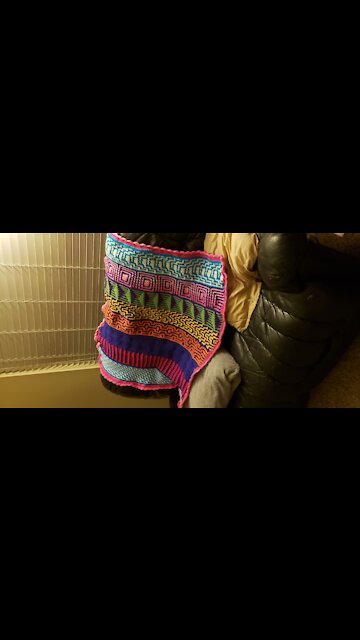 Mosaic crochet baby blanket