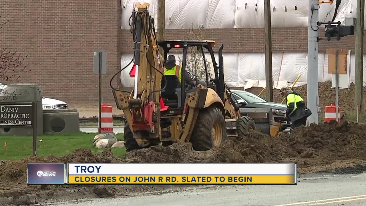 Southbound John R closing in Troy from now until fall