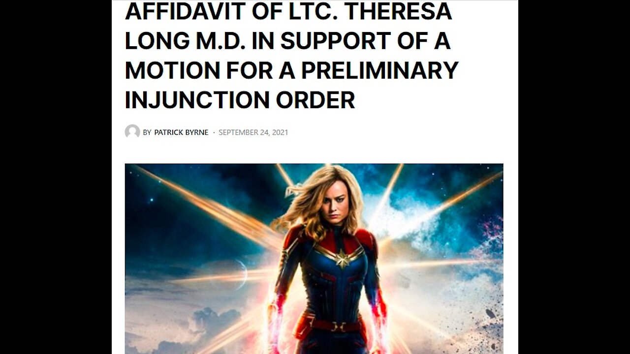 AFFIDAVIT OF LTC. THERESA LONG M.D. IN SUPPORT OF A MOTION FOR A PRELIMINARY INJUNCTION ORDER