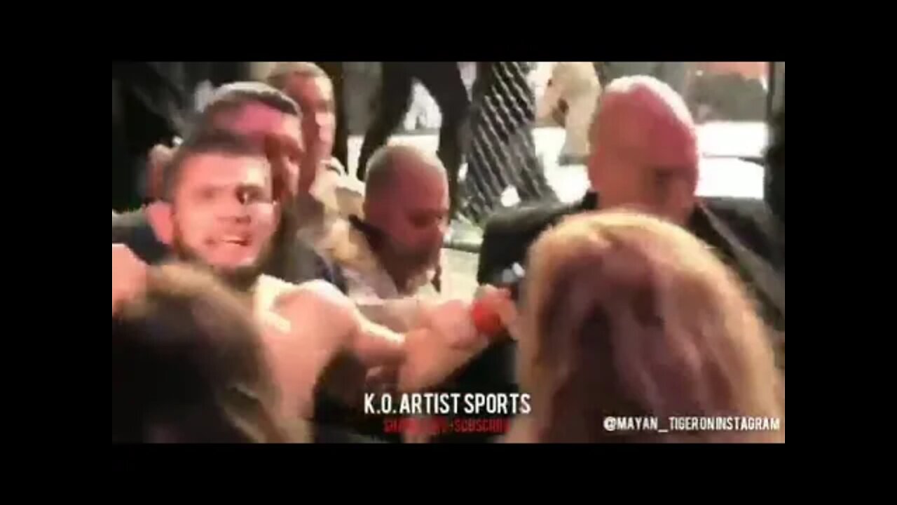 Khabib Nurmagomedov screaming at the McGregor fans at UFC 229: "Where is Irish fans , come here"