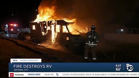 Fire destroys RV in National City