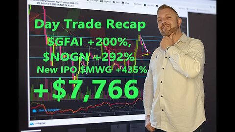 Day Trade With Tony Day Trade Recap +$7,766 $GFAI +200%; $NOGN +292%; $MWG +495%