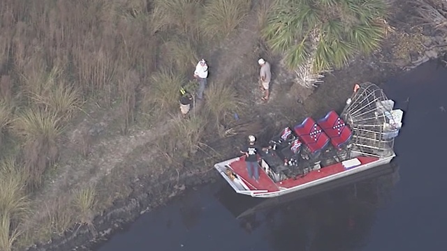 Orange County Fire Rescue searching for an airboat that overturned in the St. Johns river