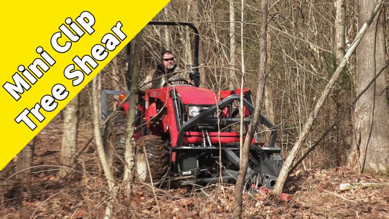 Crazy Land Cleaning Tractor Attachment! Mini Clip Tree Shear