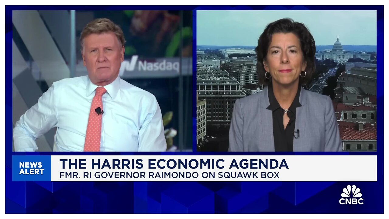 CNBC's Squawk Box pushes Sec. Gina Raimondo on Trump VS Harris economic agenda (feat Joe Biden)