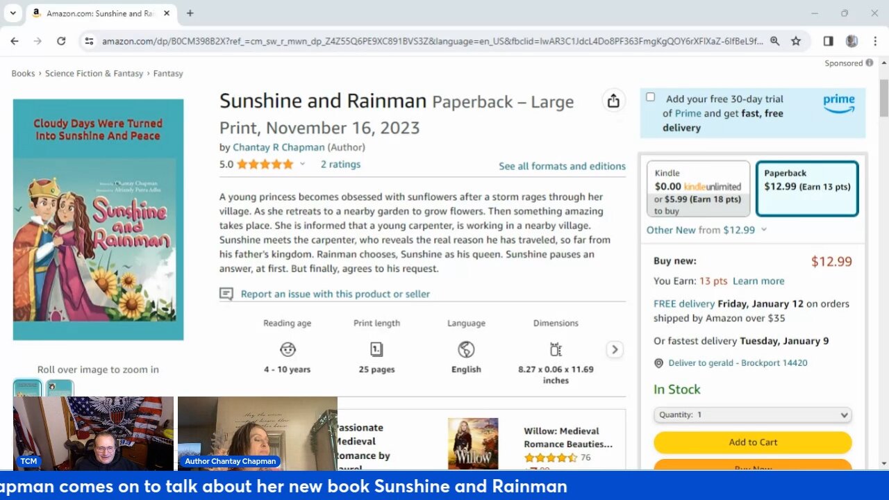 Chantay R Chapman comes on to talk about her new book Sunshine and Rainman