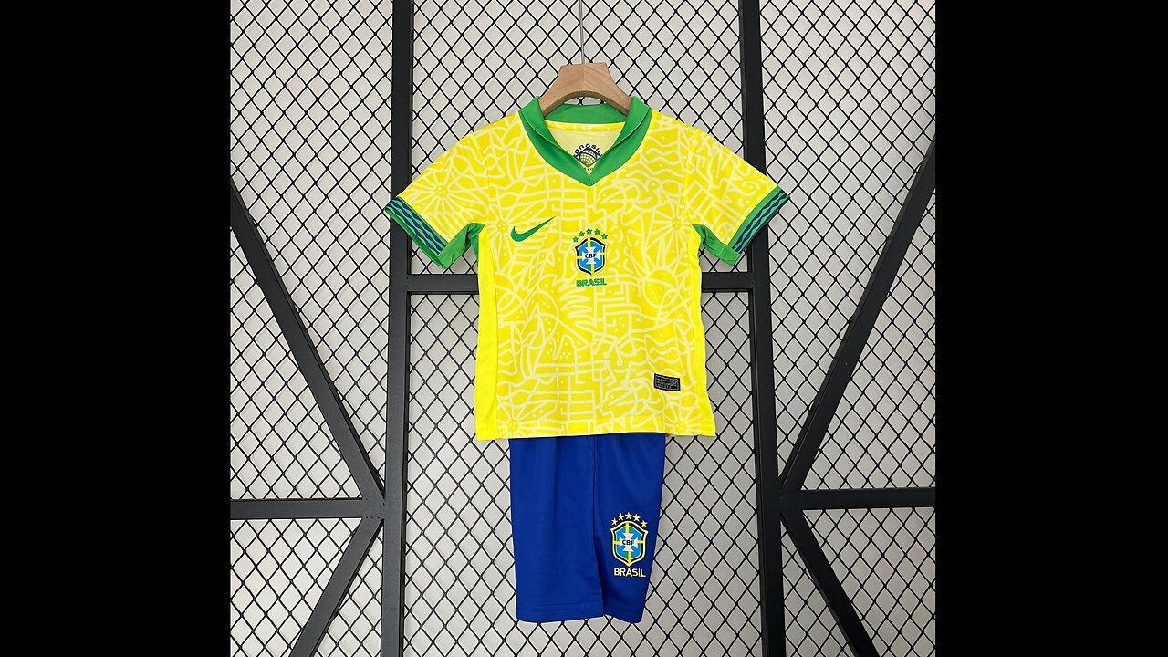 👉🏻⚽️2024 Brazil Home Kid Kits