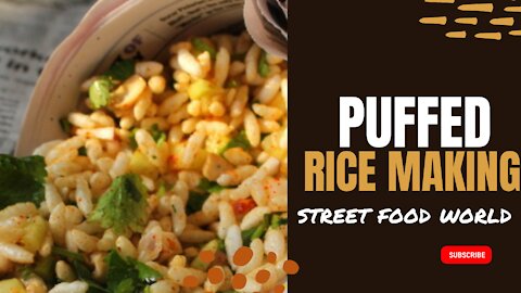 Puffed Rice Making Technique and Cutting Skill - Street Food World