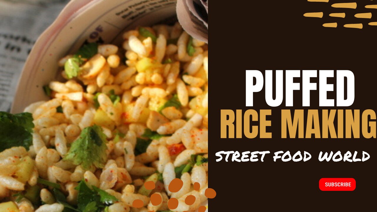 Puffed Rice Making Technique and Cutting Skill - Street Food World