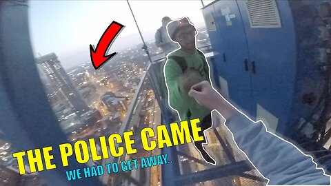 POLICE & SECURITY ESCAPE FROM CRANE CLIMB!