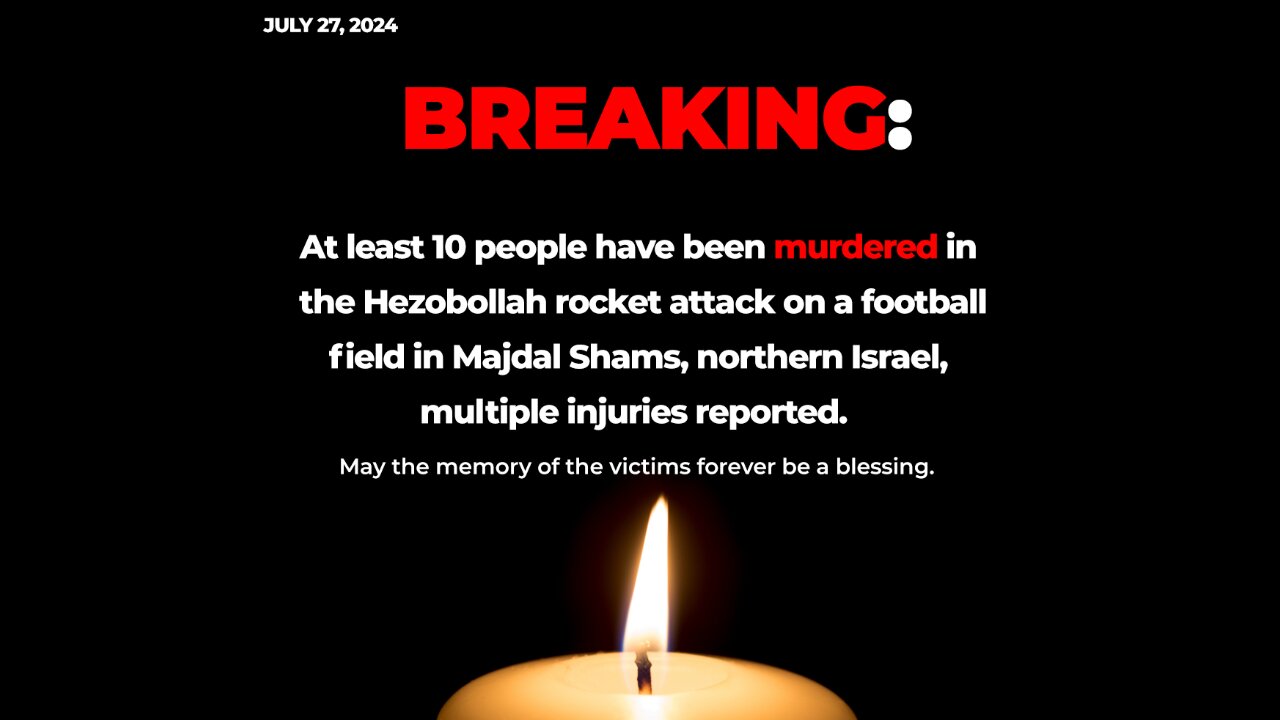 🚨BREAKING: At least 10 people have been murdered in a Hezbollah rocket attack on Northern Israel