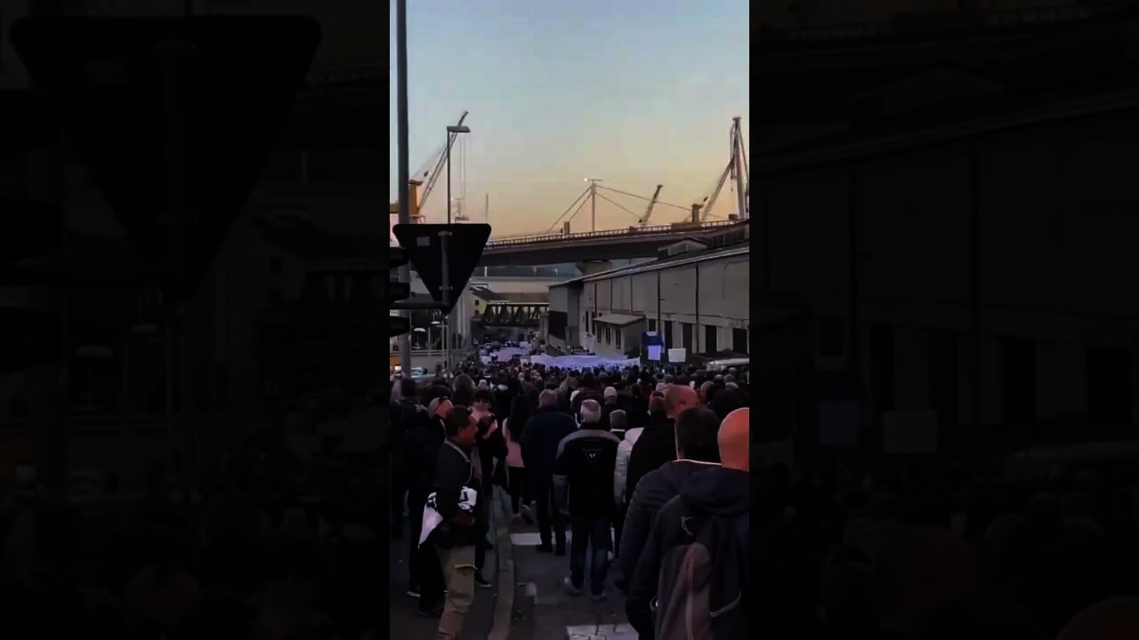 Large Anti-Green Pass Protest - Italy, Oct. 26