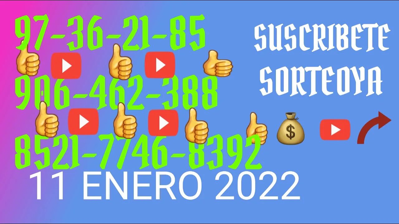 SORTEOYA NUMERO PROBABLE 11 ENERO 2022