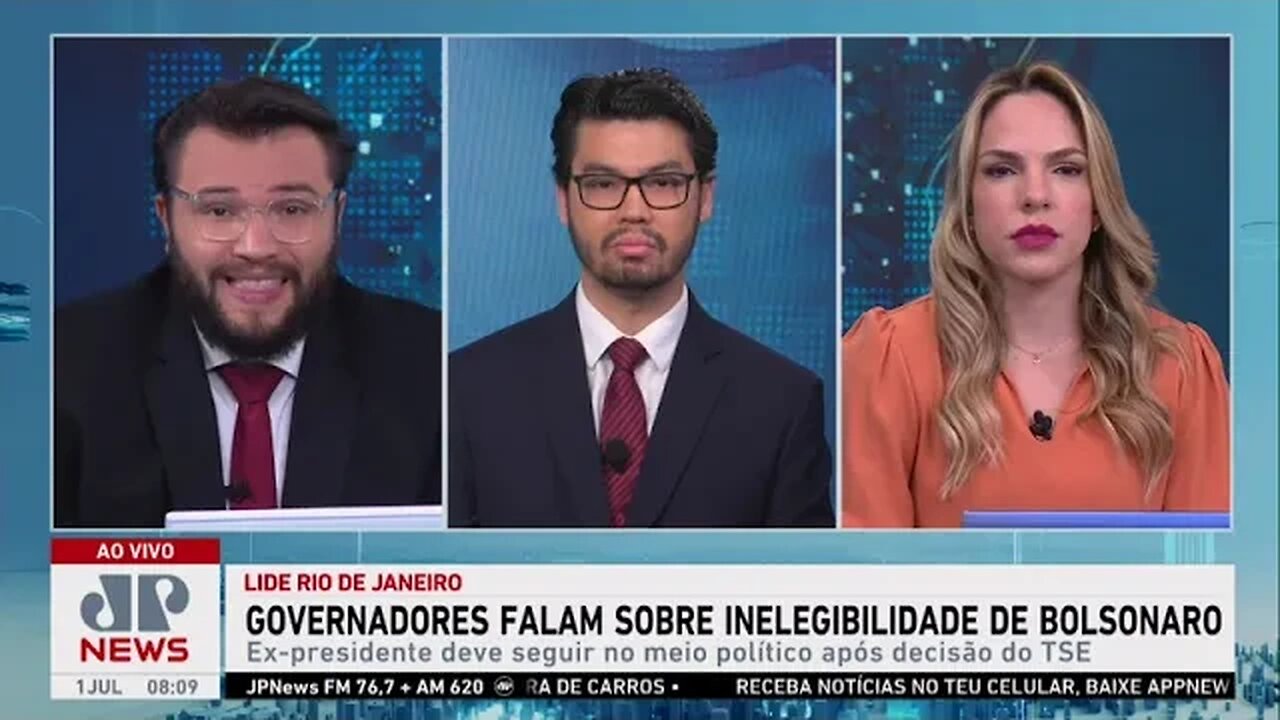 Governadores falam sobre inelegibilidade de Bolsonaro em Fórum do LIDE, no RJ