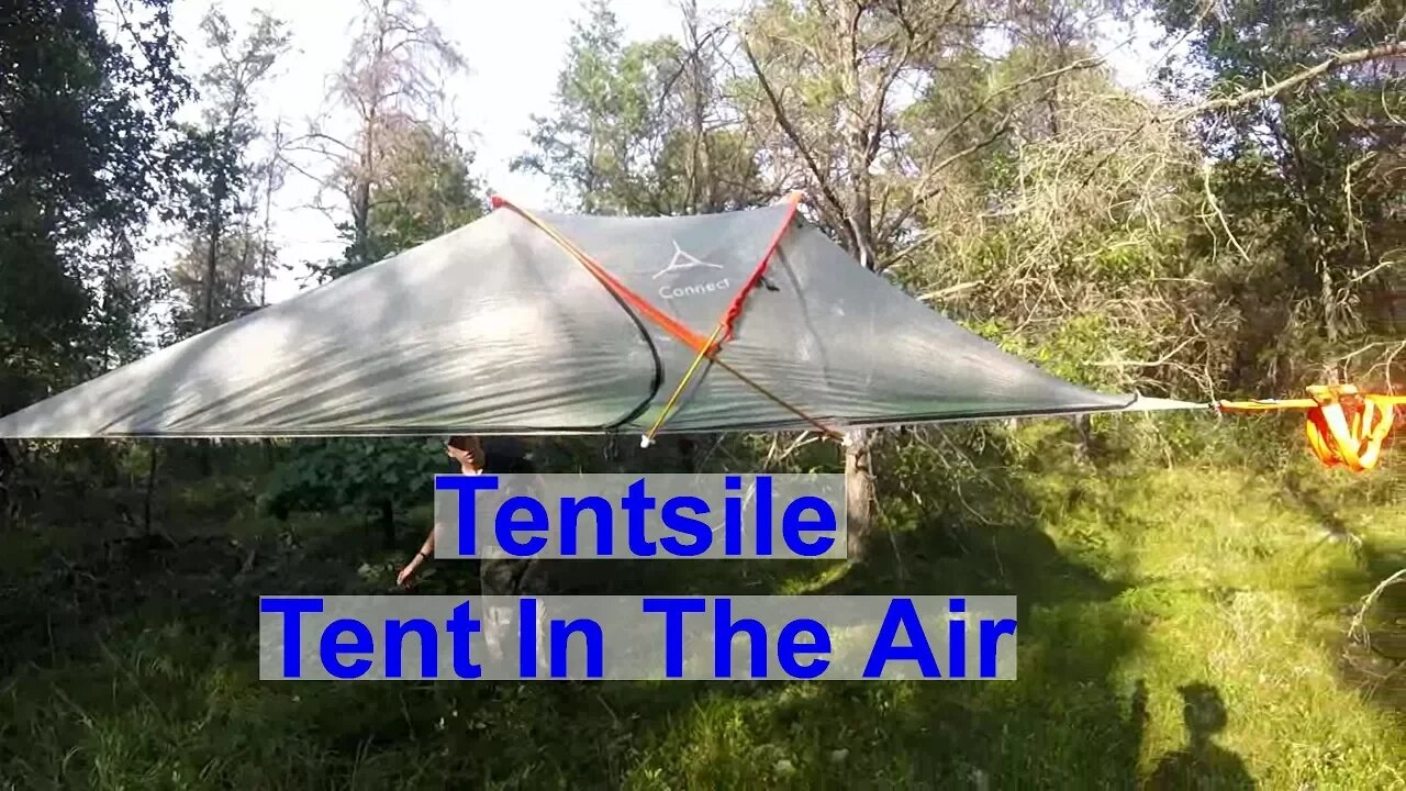 Sam Demonstrating His Tentsile Tent In The Air While Visiting The Homestead
