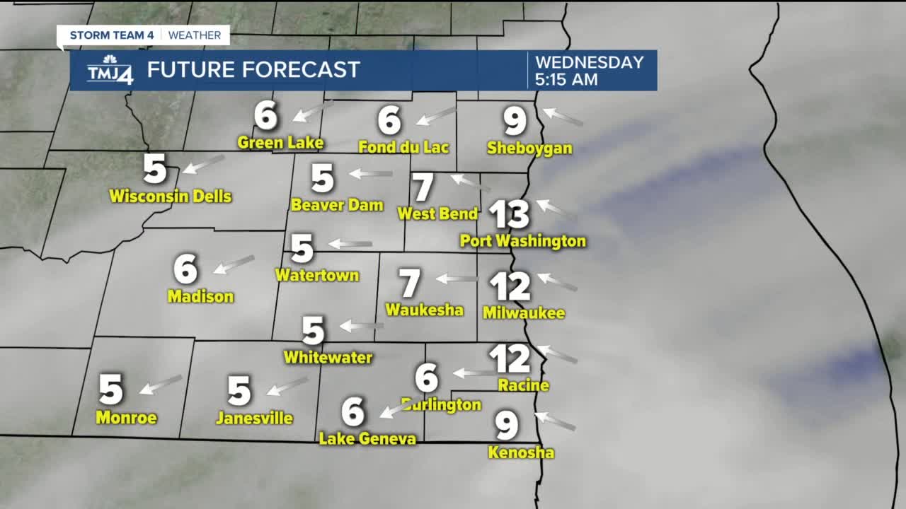 Cloudy skies and likely flurries Wednesday with highs in low to mid-30s