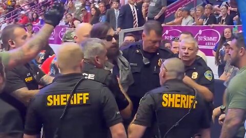 BREAKING: Chaos At Trump Rally - Police Wrestle Man Storming Stage
