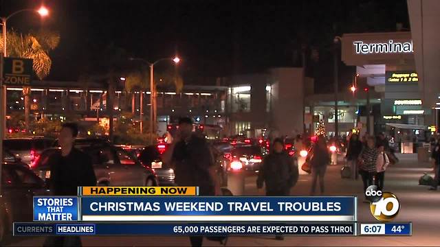 Christmas weekend travel troubles in San Diego