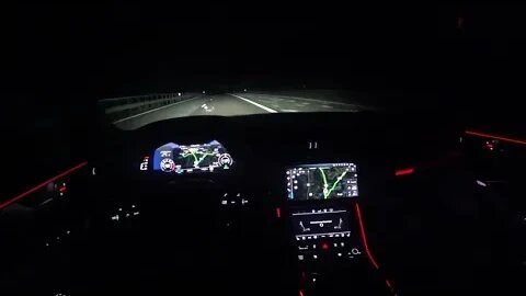 [4k] POV NIGHT Audi RS6 Matrix LED headlights with Audi laser light in action! RS6 C8! SLOW driving