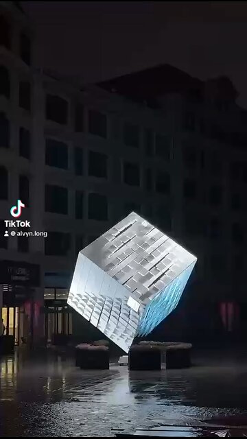 Wow! Huge outdoor video cube!