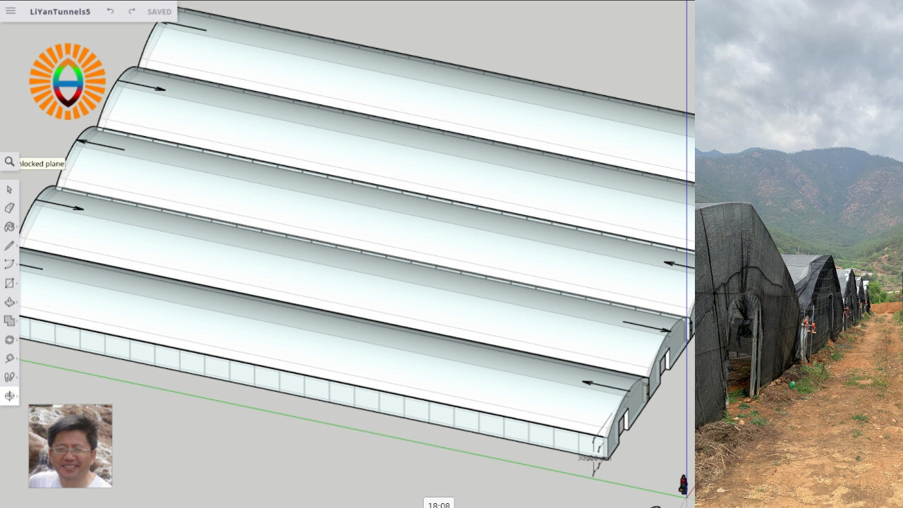 Special 3D Sketchup Design Session: retrofitting SolaRoof to existing tunnel greenhouses easily