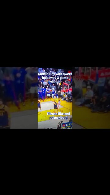Saddiq Bey hits sweet fade away 3 with no time remaining to down warriors #clutch #nba #shorts