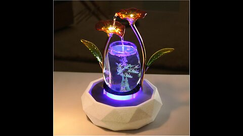 🌸 Elegant Red Glass Tabletop Fountain – Relaxing Zen Vibes 🌿✨