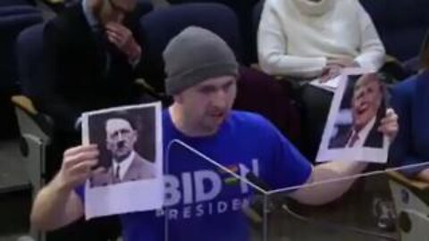 Psychotic Democrat Socialist starts screaming whilst comparing Trump to HItler - Epic Trolling