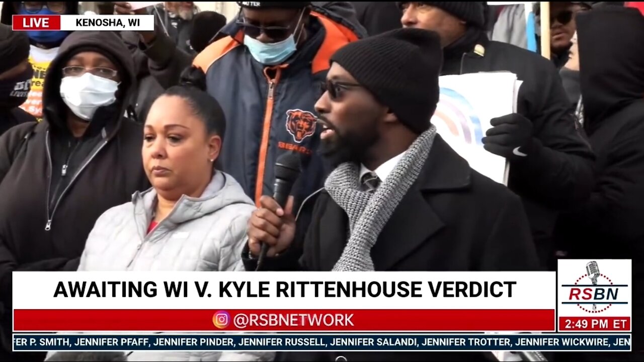 Protester Outside Kenosha Courthouse Calls For Peace After Verdict