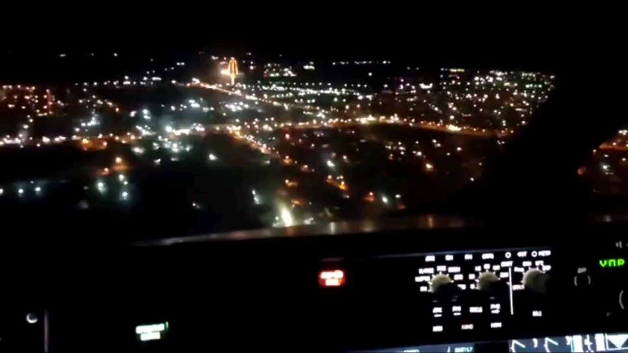 Landing filmed from the cockpit of a Beriev Be-200 amphibious aircraft.