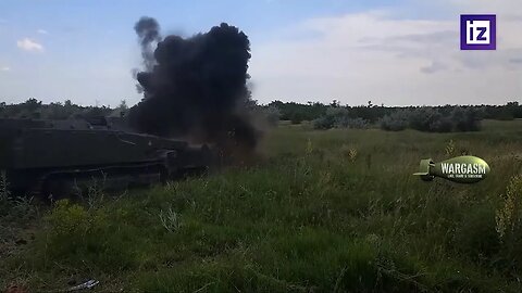 Russia's Uran-6 mine clearing robot at work