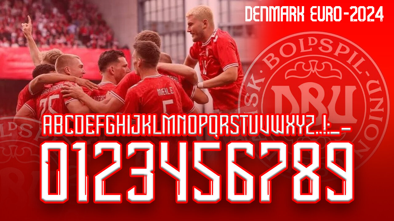 FREE DOWNLOAD FONT DENMARK EURO 2024 TTF JERSEY FONT FONT FOOTBALL